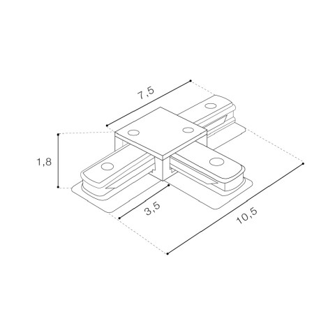 TRACK 1LINE T CONNECTOR BK Azzardo AZ4741 Łącznik do szynoprzewodu BLACK  2