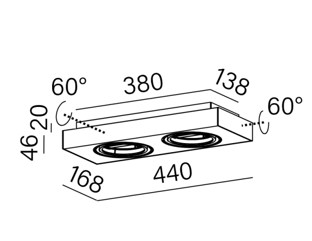 SLEEK distance 111x2 natynkowy AQForm  - Lampa sufitowa kwadratowa Aqform 46613-0000-T8-00-13