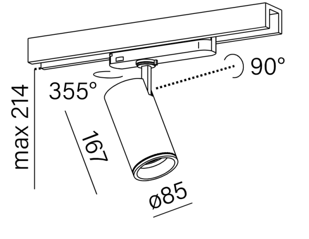 HYPER maxi zoom LED track Aqform -  Lampa do szynoprzewodu 3F z regulacją kąta świecenia