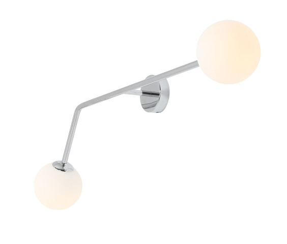 KINKIET PURE CHROME POZIOMY 1064D4 Aldex | lampa ścienna kolor chrom, białe opalowe klosze mleczne kule