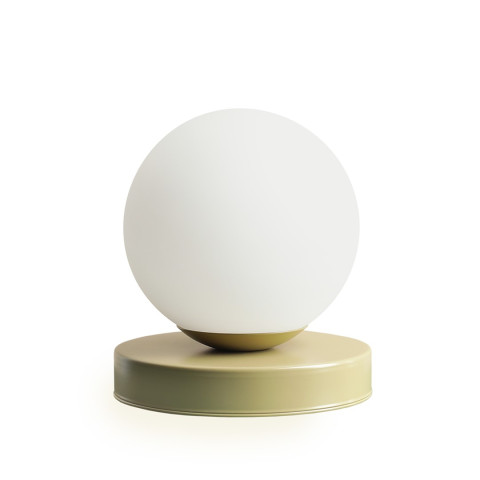 LAMPKA BIURKOWA BALL PISTACHIO S 1076B12_S Aldex |lampa stołowa kolor pistacjowy, biały opalowy klosz kula