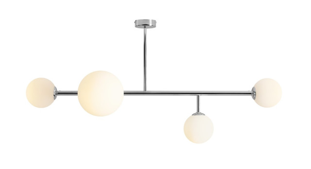 PLAFON DIONE 4 CHROME 1092PL_L4 Aldex |lampa sufitowa kolor chrom, białe opalowe klosze