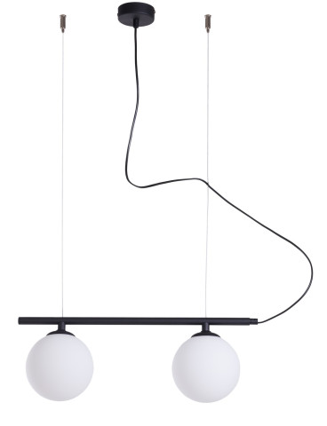 LAMPA WISZĄCĄ BERYL GLASS 2 BLACK 1006H1 Aldex |lampa wisząca kolor czarny, białe opalowe klosze