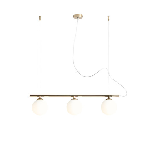 LAMPA WISZĄCĄ BERYL GLASS 3 GOLD 1006E_30 Aldex |lampa wisząca kolor złoty, białe opalowe klosze