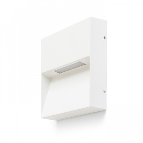 AQILA SQ ścienna biała 230V LED 6W IP54 3000K IP54 Rendl light studio - oprawa schodowa kwadratowa orientacyjna