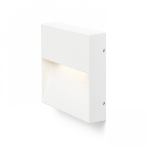 AQILA SQ ścienna biała 230V LED 6W IP54 3000K IP54 Rendl light studio - oprawa schodowa kwadratowa orientacyjna