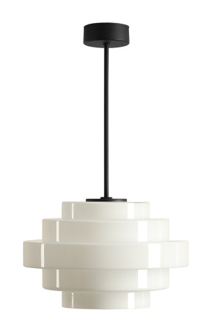 PLAFON FILO MILKY S (fi 28) 9000PL_G1_S Aldex |lampa sufitowa kolor czarny, biały opalowy klosz