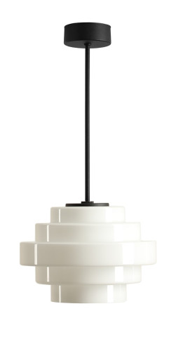 PLAFON FILO MILKY S (fi 22) 9001PL_G1_S Aldex |lampa sufitowa kolor czarny, biały opalowy klosz