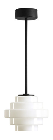 PLAFON FILO MILKY S (fi 14) 9002PL_G1_S Aldex |lampa wisząca kolor czarny, biały opalowy klosz