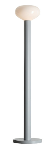 LAMPA STOJĄCA FLO GREY M (żarówki w zestawie) 7000A22_M Aldex |lampa podłogowa kolor szary, biały opalowy klosz