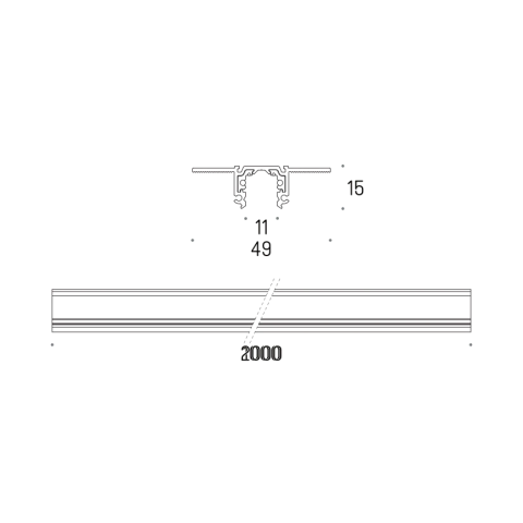 Microsystem - Track WP 2mb 48V czarny LABRA Podtynkowy szynoprzewód niskonapięciowy 48V 2