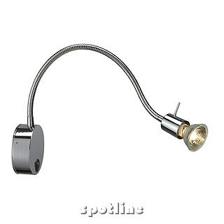 IO FLEX PLATE, lampa ścienna, chrom, GU10, maks. Kinkiet do czytania Spotline 146692