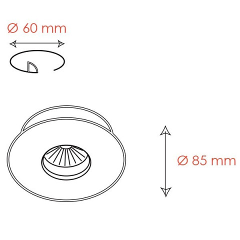 BPM 4205 LED Oprawa wpuszczana IP65 szczelna oczko ledowe biały mat