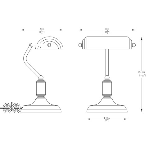 Zuma Line A2048-BK ROMA LAMPA BIURKOWA CZARNO-ZŁOTA/BLACK-GOLD 2