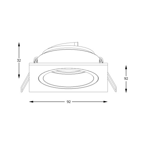 Zuma Line 92703-N CHUCK SPOT oczko białe kwadrat GU10