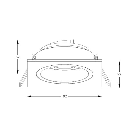 Zuma Line 92706-N CHUCK SPOT oczko kwadrat czarno złote GU10