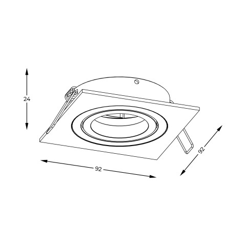 Zuma Line ARGU10-041-N CHUCK SPOT oczko czarne kwadrat GU10