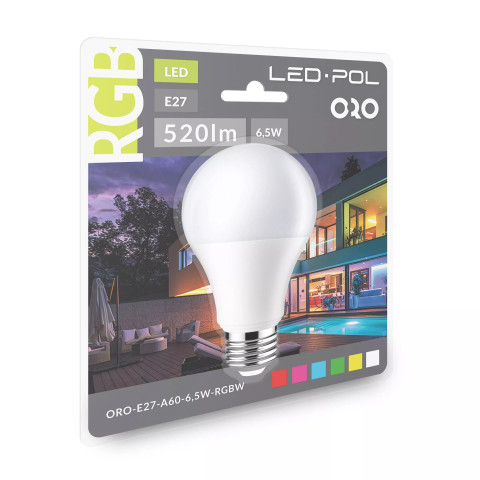 Zuma Line ORO-E27-A60-6,5W-RGB W ŻARÓWKA 2