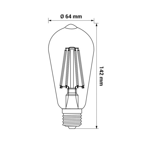 Zuma Line ORO-E27-ST64-FL-AMBER-1,3W-WW ŻARÓWKA 2