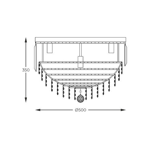 Zuma Line FC19003/7 CHARLOTTE LAMPA SUFITOWA ZŁOTA/GOLD 2