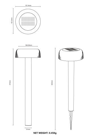 Zuma Line PT33111 BLUET LAMPA OGRODOWA ZEWNĘTRZNA SOLARNA CZARNA/BLACK 2