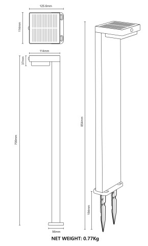 Zuma Line PT33813 GRID LAMPA OGRODOWA ZEWNĘTRZNA SOLARNA CZARNA/BLACK 2