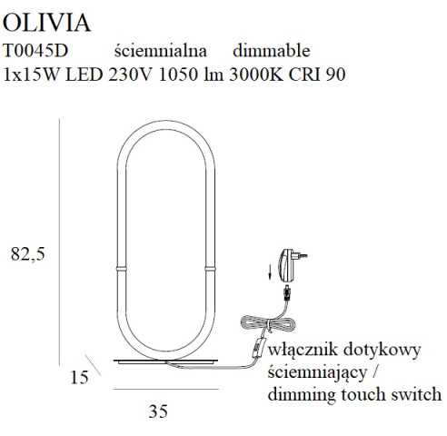 MAXLIGHT T0045D LAMPA STOŁOWA OLIVIA