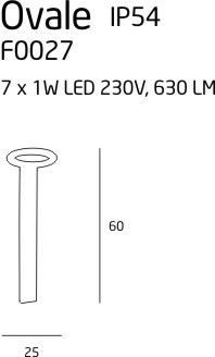 MAXLIGHT F0027 LAMPA ZEWNĘTRZNA OVALE 60 CM, 7x1W, IP54 2