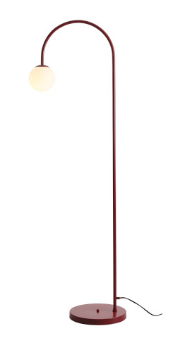 LAMPA PODŁOGOWA UNA RED WINE 1116A15 Aldex |lampa podłogowa kolor ciemnoczerwony, biały opalowy klosz