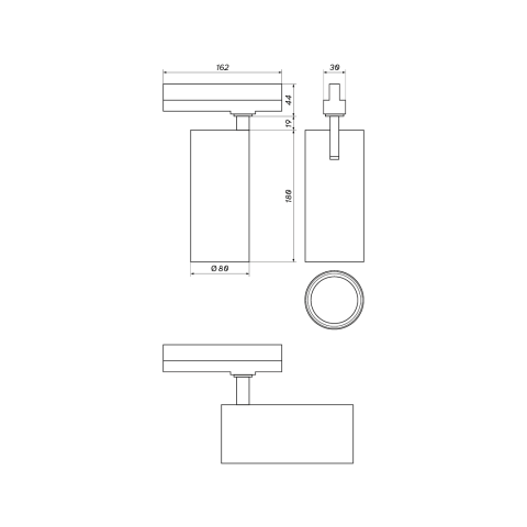 TURSI LOONARI – Tracklight reflektor do szyny 3-fazowej 40W profesjonalne oświetlenie regulowana moc