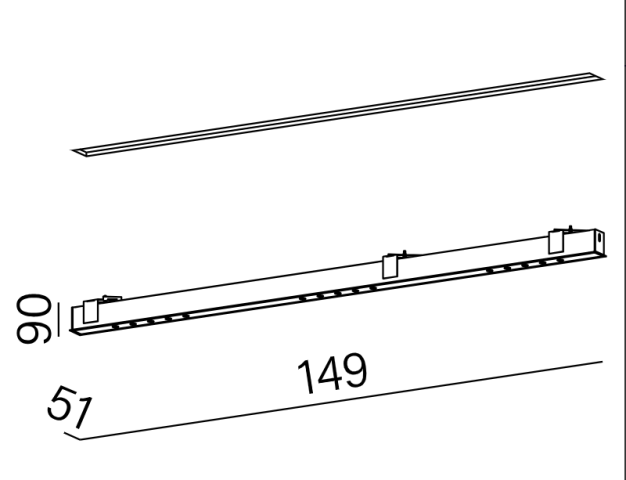 LENS LINE 149 LED section wpuszczany AQForm | 30177 - Nowoczesna lampa wpuszczana profil LED linia światła