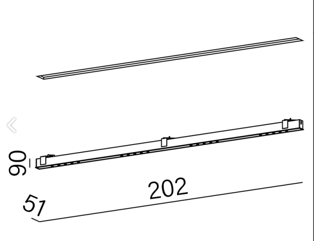 LENS LINE 202 LED section wpuszczany AQForm | 30179 - Nowoczesna lampa wpuszczana profil LED linia światła
