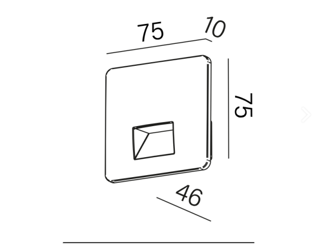 EMOT square LED kinkiet Aqform | Kinkiet oprawa schodowa komunikacyjna