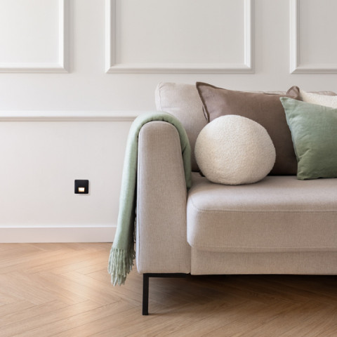 EMOT square LED kinkiet  czarny Aqform | Kinkiet oprawa schodowa komunikacyjna