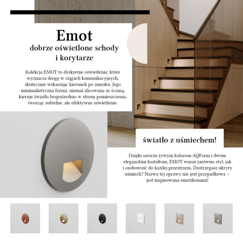 EMOT LED kinkiet Aqform | Kinkiet oprawa schodowa komunikacyjna