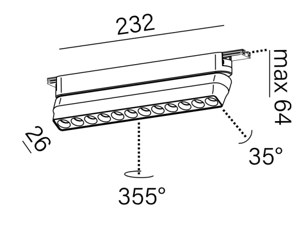 RAFTER mini points move LED flattrack Aqform |Lampa LED do szynoprzewodu FLATTRACK