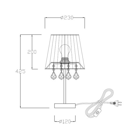Lampa stołowa Mona srebrna 1xE14 - Light Prestige Mona LP-5005/1TS srebrna 2