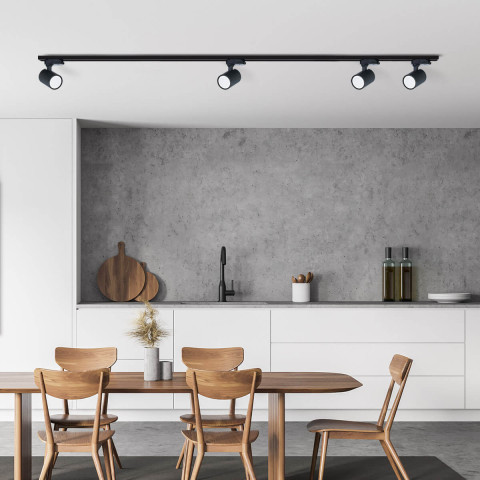 Zestaw oświetlenia szynowego Snow SET 3F czarny 4xGU10 - Light Prestige Snow LP-737 BK SET 3F