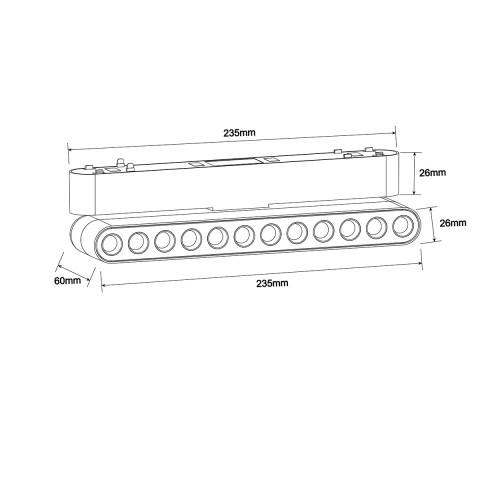 Reflektor Magnetic Slim Blaze 12W LED 4000K czarny - Light Prestige Magnetic LP-616-MAG SLIM 12W 4BK 2