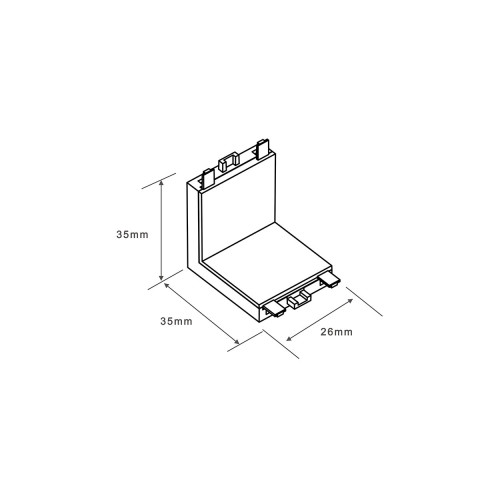 Łącznik natynkowy L sufit-ściana Magnetic Slim biały - Light Prestige Magnetic LP-656-MAG SLIM L SM kąt WH