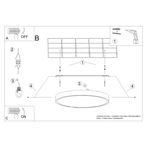 Plafon ONYX 30 biały LED 3000K Sollux Lighting SL.1243