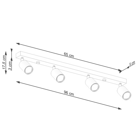 Plafon VERDO 4 czarny Sollux Lighting SL.1294