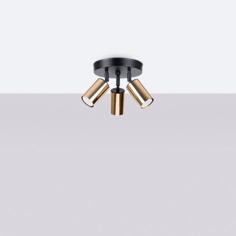 Plafon WINX 3P czarny/złoty Sollux Lighting SL.1385 2