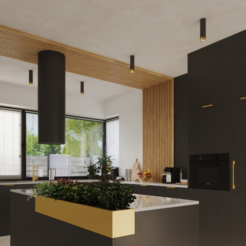 Plafon NERO 22,5 czarny/złoty Sollux Lighting SL.1411
