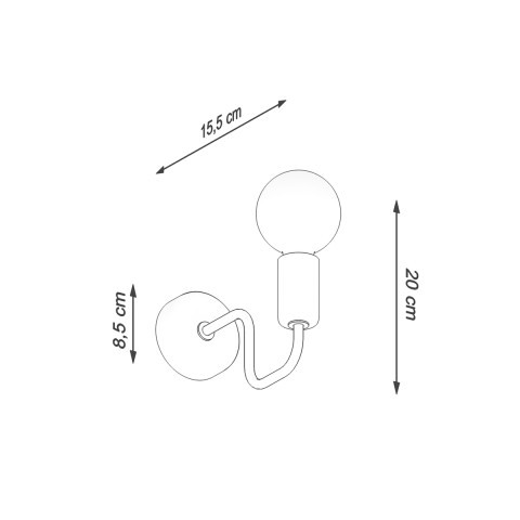 Kinkiet VECTOR czarny Sollux Lighting SL.1445