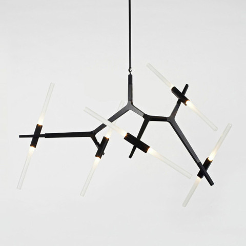 Lampa wisząca STICKS-6 czarna Step into Design ST-1001-6 black