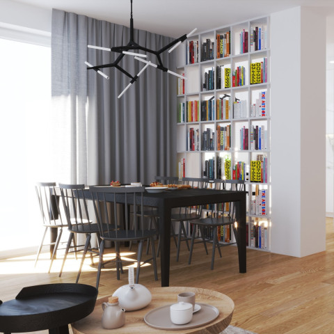 Lampa wisząca STICKS-6 czarna Step into Design ST-1001-6 black