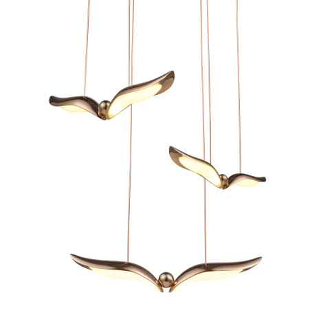 Lampa wisząca GUFO 3 LED różowe złoto 36 cm Step into Design ST-DL8506