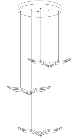 Lampa wisząca GUFO 3 LED różowe złoto 36 cm Step into Design ST-DL8506