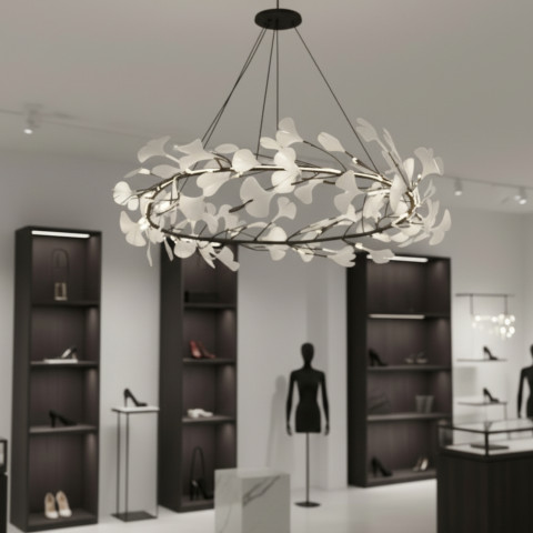 Lampa wisząca BOTANIKA 80 cm -czarna, G9, regulowana, designerska Step into Design XY080P-80 black